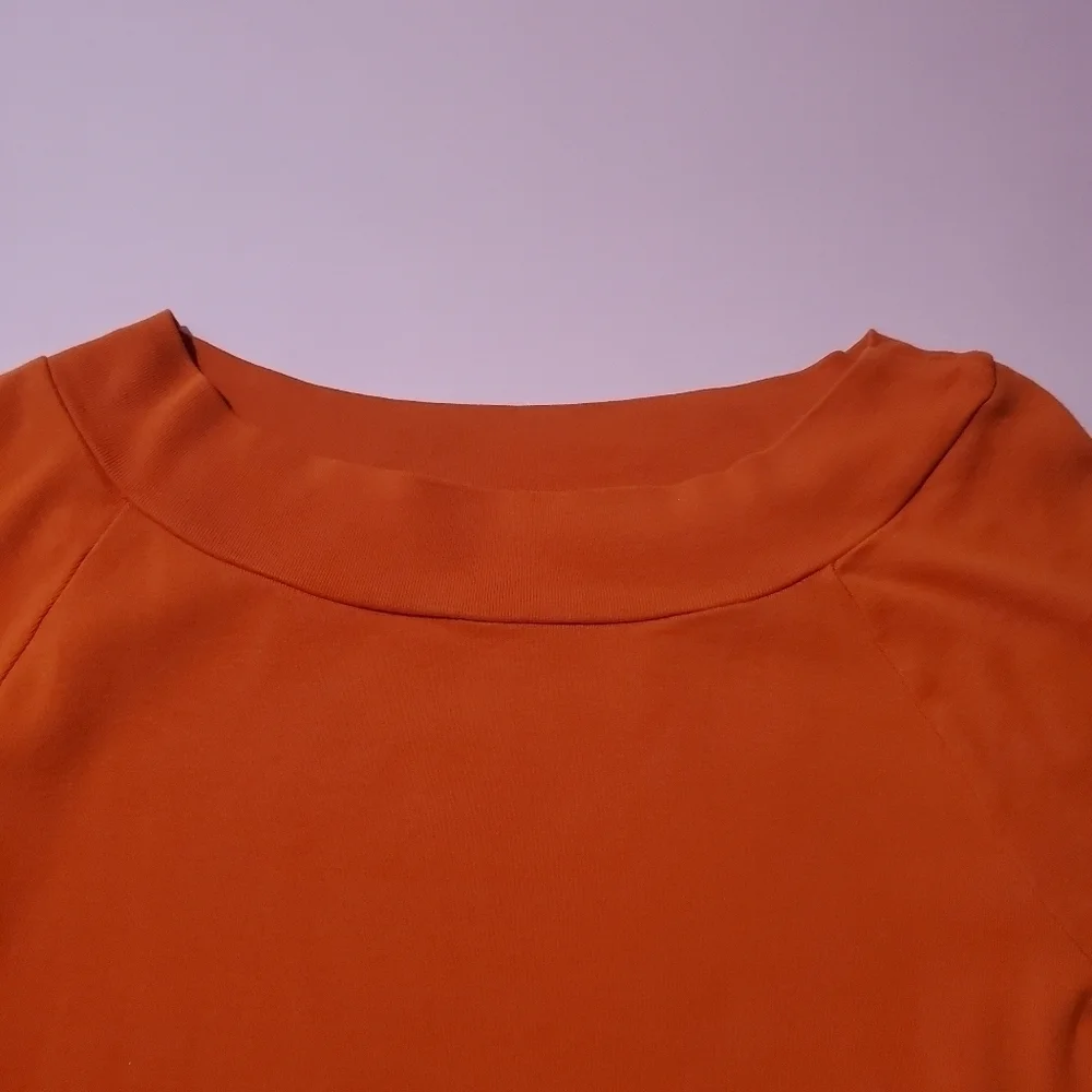 🧡 Jones New York Sport Vintage Y2K Bright Orange 3/4 Length Sleeves Knit - Picture 2 of 8